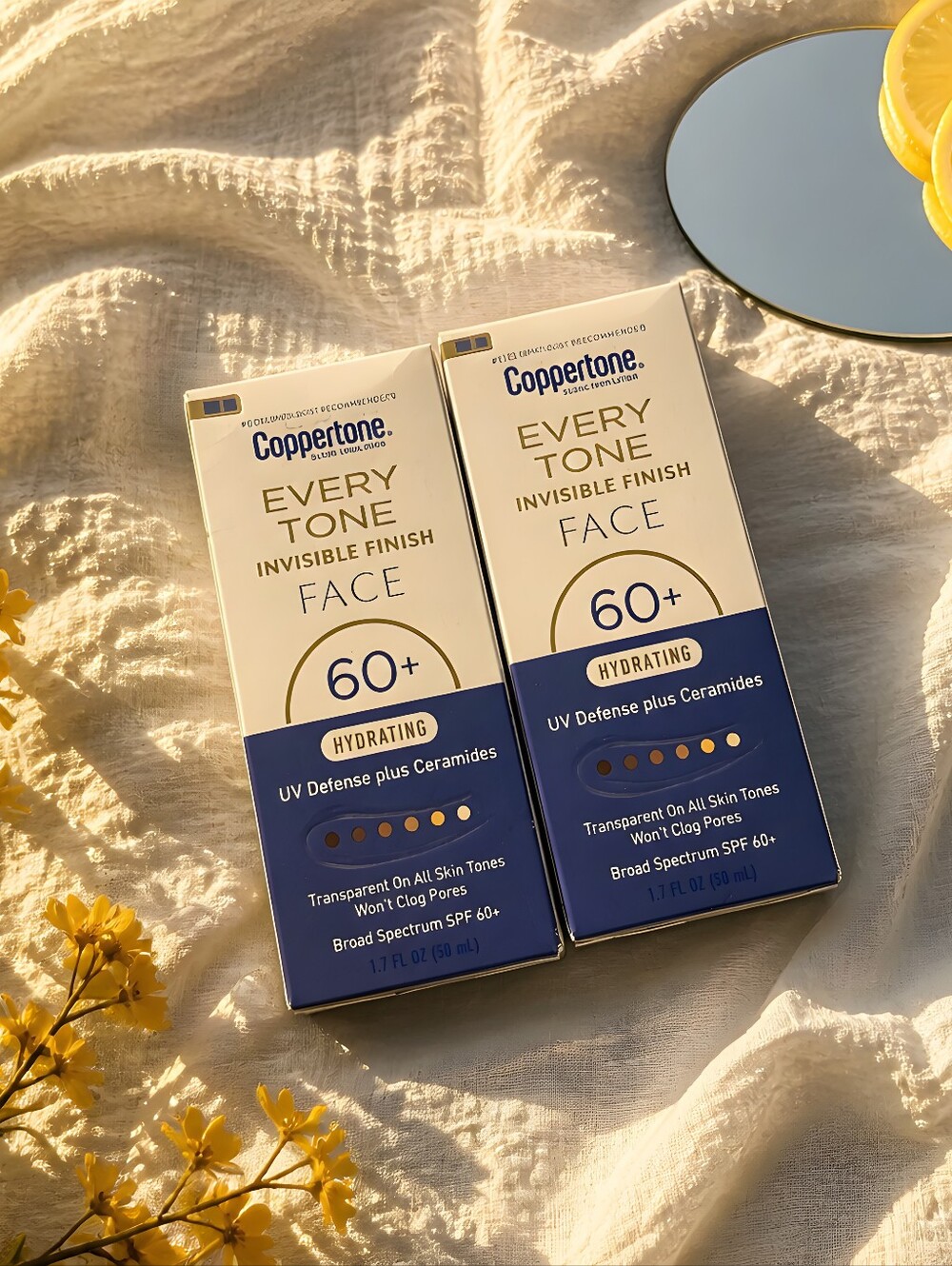 Coppertone Every Tone Invisible Finish Face SPF 60+Lot Of 2,Clear Sunscreen.8/26